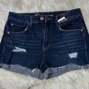 No Boundaries Blue Jean Shorts Distressed Cut-Off Style